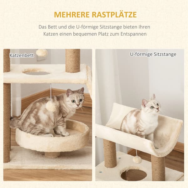Kattetårn, sisal kløeposter, bløde platforme,Katte træ