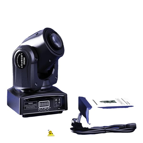 LED Moving Head Lys, RGBW Effekter, DMX Kontrol,Sort, EU-stik