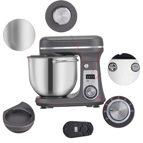 Köksmaskin, 1200W Effekt, 6-Hastighetskontroll,6L Silver BM-601, EU-a