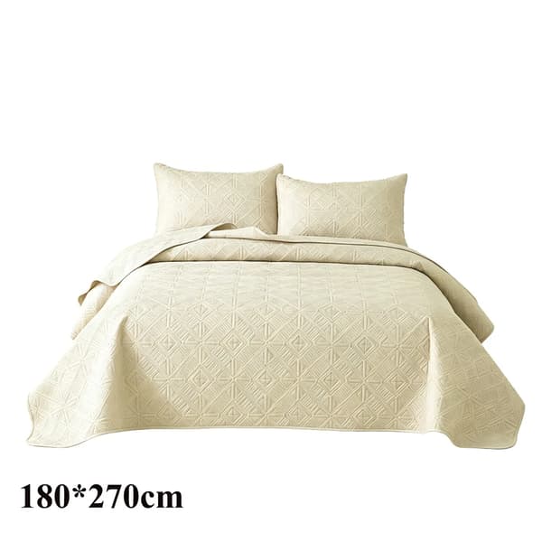Quilt Sengetæppe, Elegant Design, Maskinvaskbar,Gul 180*270cm