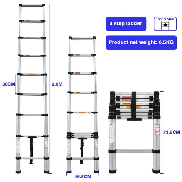 Teleskopstege, Lättviktig, Kompakt Design,MFLF-2.6M