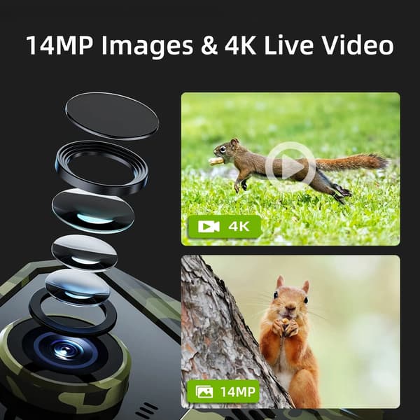 Jagtspor Kamera, 14MP, 4G Forbindelse,14MP