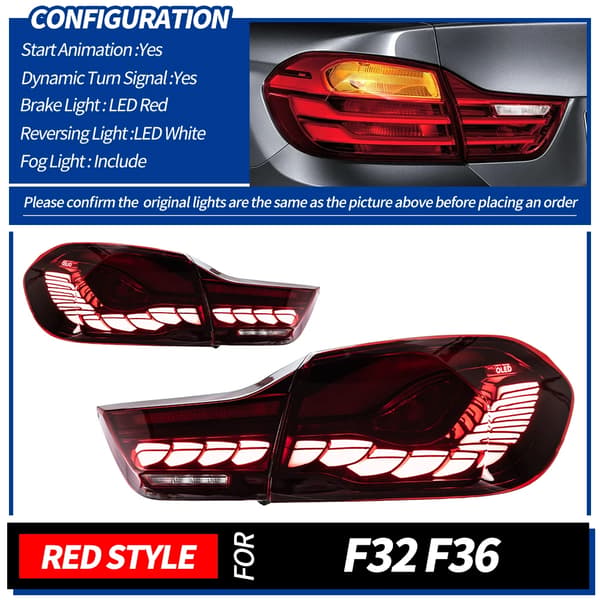 Bakljusmontering, LED-material, Dynamisk signalfunktion,RÖD, drakskala LED-a