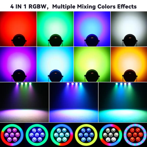 Scene Belysning, DMX Kontrol, Strobe Effekt,EU Stik, 4Pcs