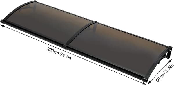 Markise, Polycarbonat Konstruktions, UV Beskyttelse,sort