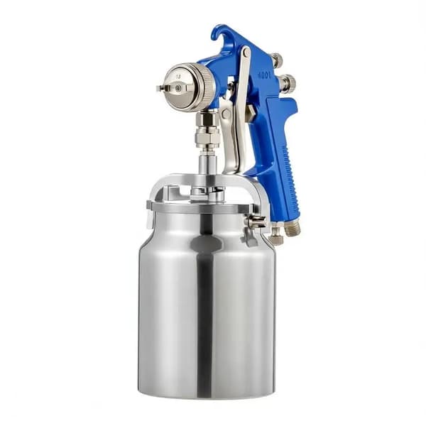 Siphon Malepistol, 1.8mm Dyse, Justerbar Flow Rate,Sølv