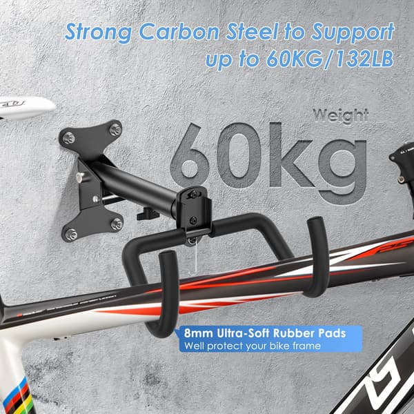 Cykelstativ, 60 kg kapacitet, sammenklappeligt design,sort