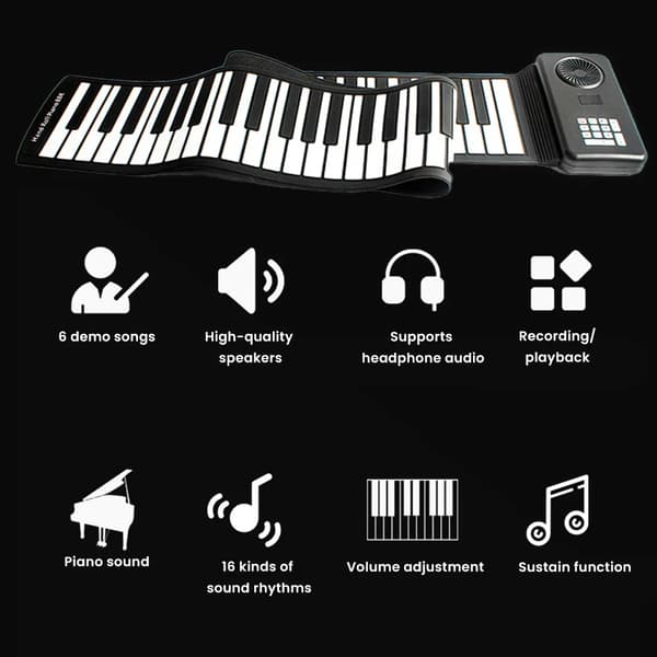 Bärbart Piano, 88 Tangenter, Fällbar Design,88 tangenter