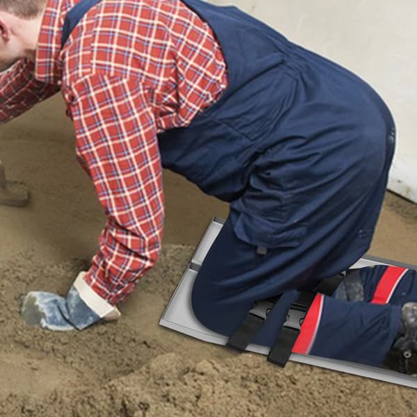 Beton Slider Knæbrædder, Holdbart Rustfrit Stål, Indbygget Tåbeslag,Sølv