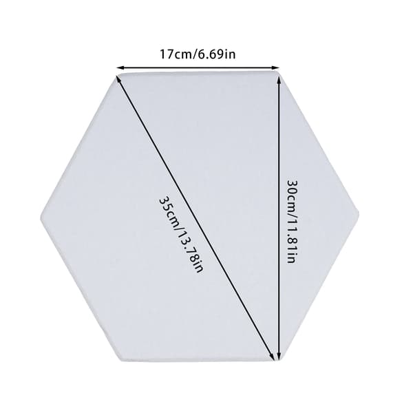 Akustikpaneler, Hexagonal Design, Bullerdämpning,0.9cm, Liten hexagon, VIT