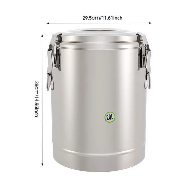 Madbeholder, 20L kapacitet, høj kvalitet isolering,Sølv