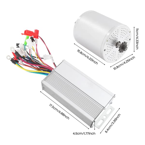 Borstrlös Motor Kit, 36V Kraft, Styrenhet och Gaspedal Ingår,Silver