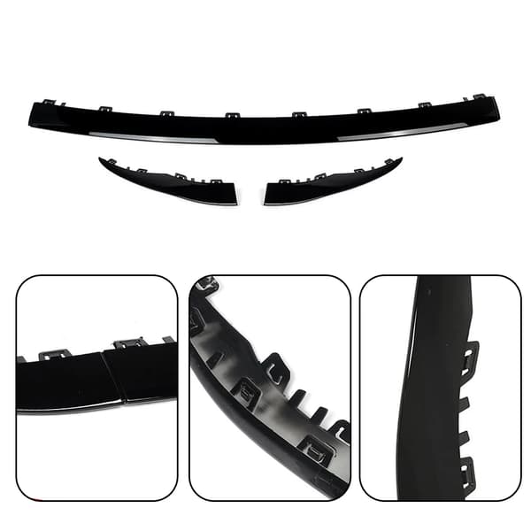 Front Bumper Lip Spoiler, 3-delt modulært design, forbedrer aerodynamikken,sæt