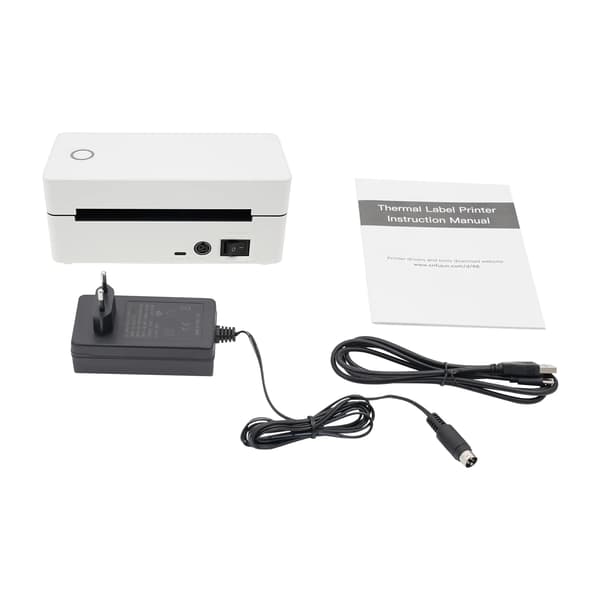 Etiketteprinter, Bluetooth- og USB-forbindelse, højhastighedsudskrivning,HVID, EU-stik