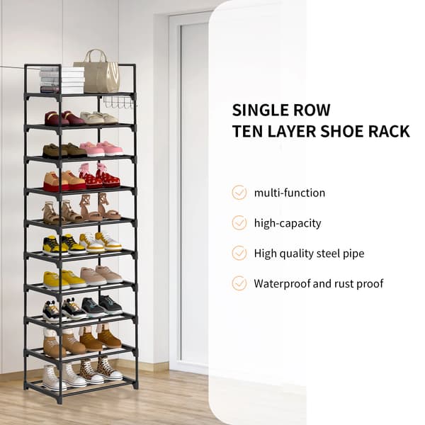 Sko Rack, 10 Niveauer, Pladsbesparende Design,TM-XJ-10