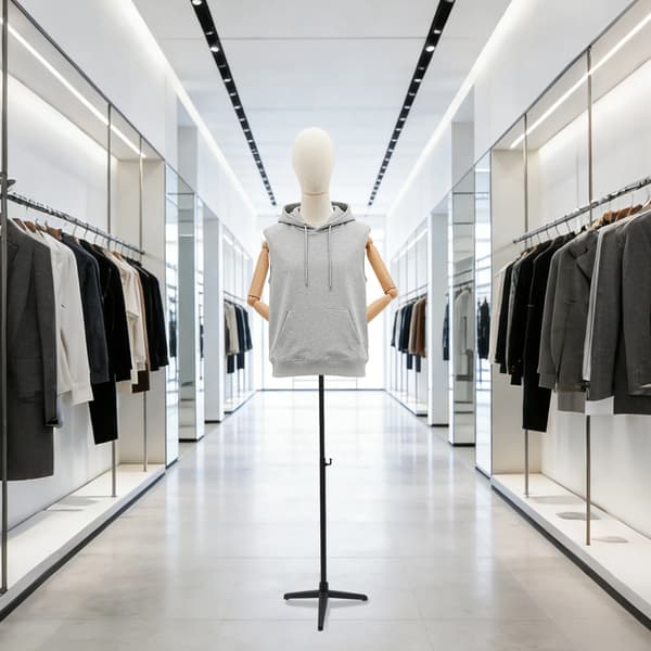 Mandlig Mannequin Udstillingsstand, Justerbar Højde, Robust Design,Sort