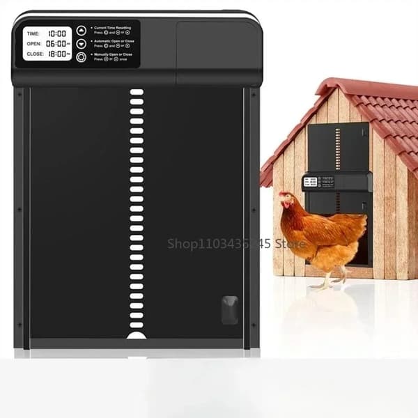 Automatisk Hönshusdörr, Slitstarkt Material, Enkel Installation, Grön