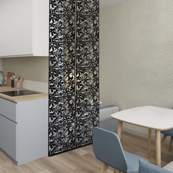 Rummdivider, 12 Stykker, Sommerfugledesign,sort