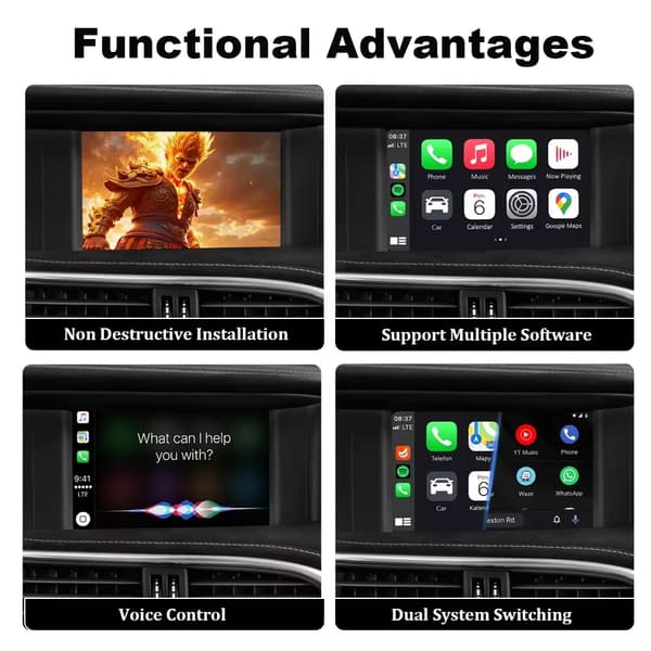 Langaton CarPlay Android Auto -sovitin, monilaitetuki, helppo asennus,Giulia Stelvio varten