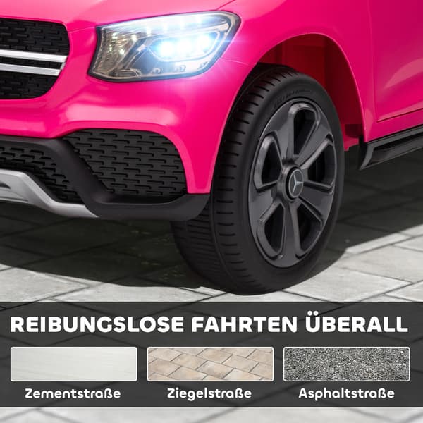 Sähköauto, Vanhempien etäohjaus, LED-valot,Vaaleanpunainen