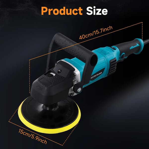 Bilpolerer, 1580W kobbermotor, 7 variable hastigheder,1580W