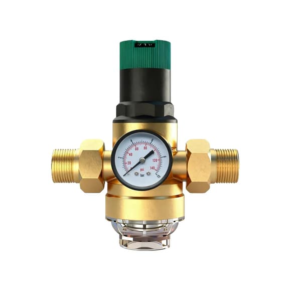 Tryckregulator, integrerad tryckmätare, kompatibel med rörsystem, DN25 1 tum