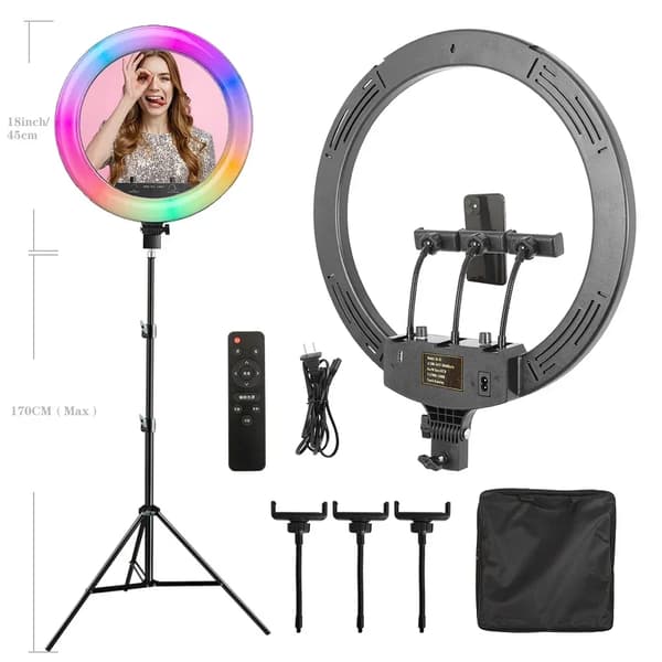 Ring Light, Dimbar, Bärbar Design, Nytt 170cm Stativ