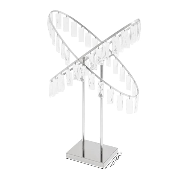 Blomsterstand, X-formet design, elegante akrylpendler,Sølv
