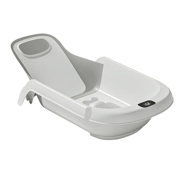 Babybadekar, Konvertibel Design, Temperaturovervågningsfunktion,GRÅ