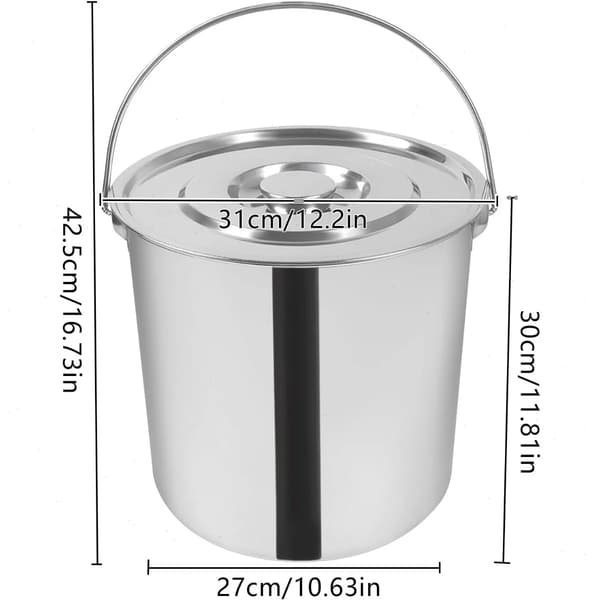 Spand, Rustfrit Stål, Kraftig Design,Sølv