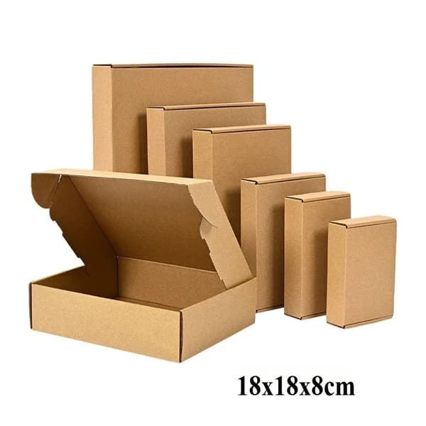Wellpappboxar, Hållbart Material, Mångsidiga Storlekar,18x18x8cm