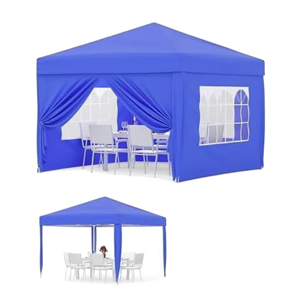 Gazebo, Vandtæt Kappe, Justerbar Højde,blå