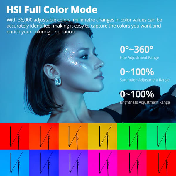 RGB Rørlys, Justerbar Farvetemperatur, Bærbart Design,A2 PLUS