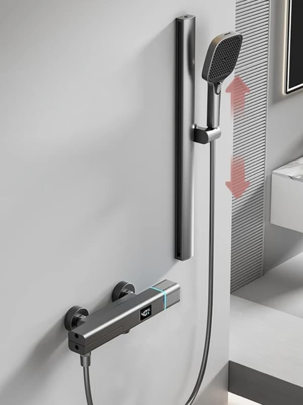 Duschsystem, Justerbar Höjd, Högkvalitativa Material,Mörkgrå