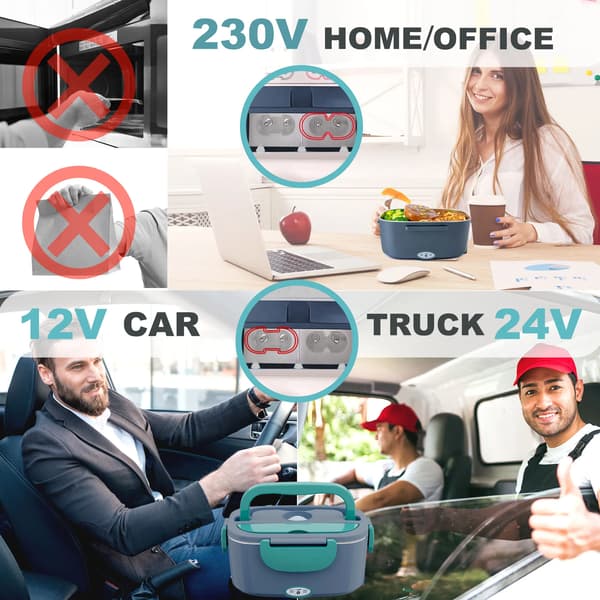 Elektrisk Bento Box, 1,8L Kapacitet, Bærbart Varme System,Blå