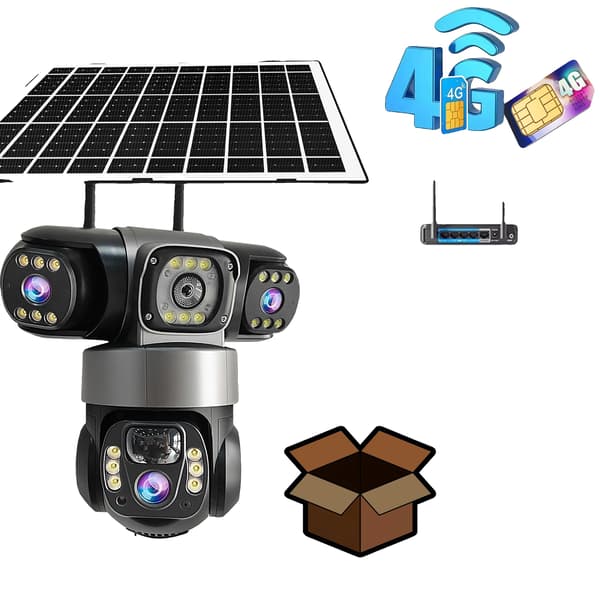 Utomhus säkerhetskamera, tri-lins system, solenergi,PAL-a, 4G Kamera INTE Kort, Typ-C-a