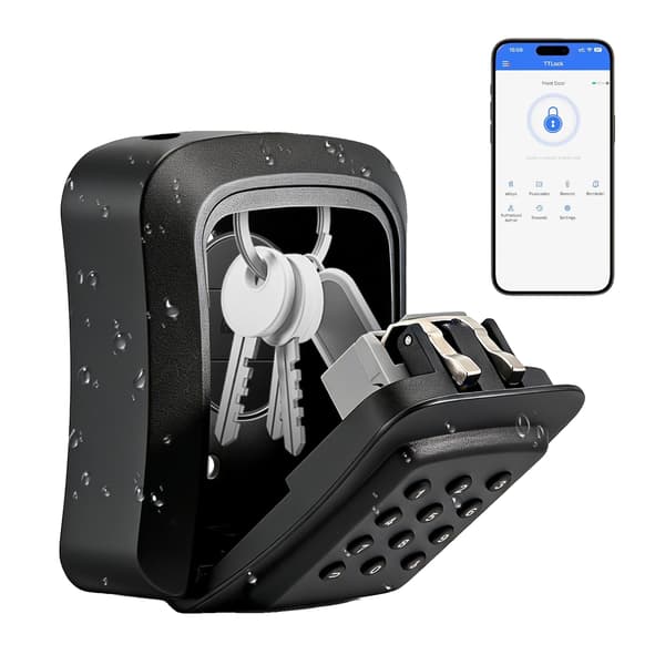 Smart Nøgleboks, Bluetooth Adgang, Vejrbestandigt Design,sort