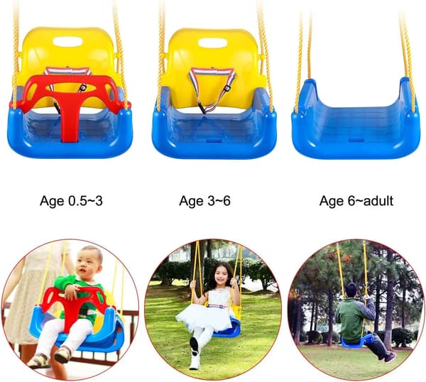 Babysving, 3-i-1 Design, Justerbar Højde,MULTI
