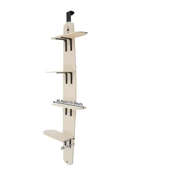 Kattträd, 4 nivåer, dörrmonterad design,Träfärg