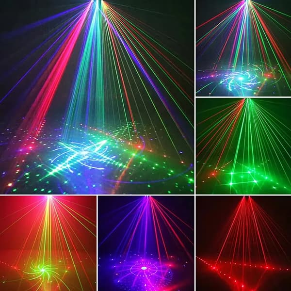 Scene Laserlys, RGB og UV-effekter, flere kontrolmuligheder,sort