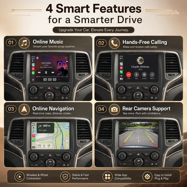Decoderboks, Trådløs CarPlay, Android Auto,Til Dodge