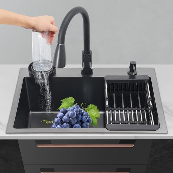 Köksblandare, Rostfritt Stål, Multifunktionell Design,Svart