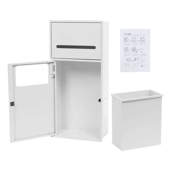 Affaldsbeholder, Rustfrit Stål, Pladsbesparende Design,HVID