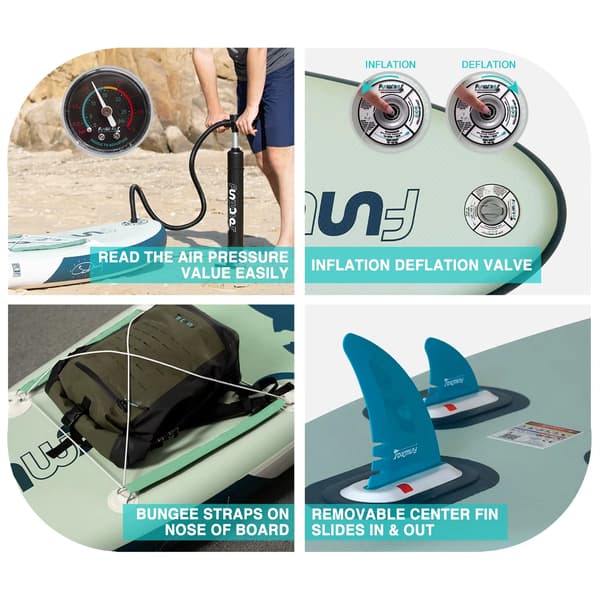 Oppustelig Paddle Board, Skridsikker Overflade, Letvægtsdesign,Blå