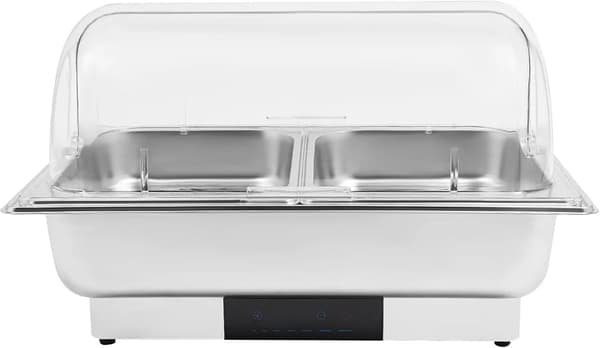 Elektrisk Chafing Dish, Temperaturkontrol, LED Display,Sølv