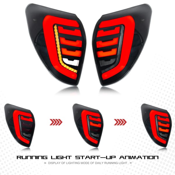 LED Baglygter, Sekventiel Blinklys, Sort Finish