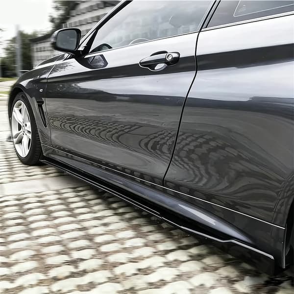 Side Skirt Extension Kit, Glansende Sort, Skræddersyet Pasform,sort