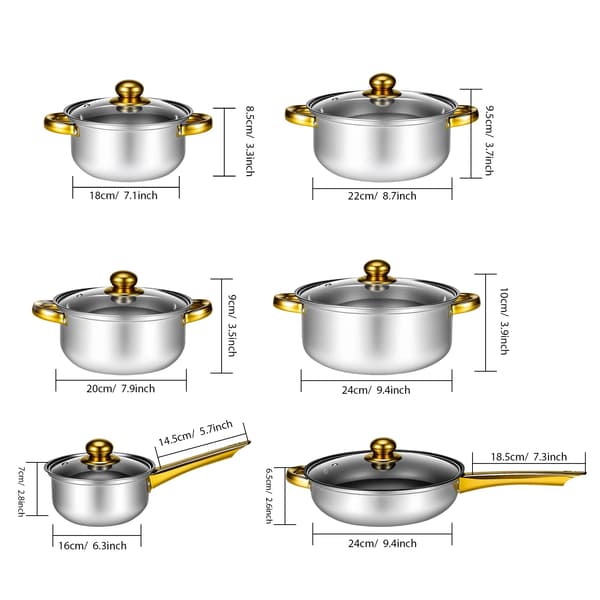 Køkkengrej Sæt, Rustfrit Stål, Nonstick Design,6-delt sæt