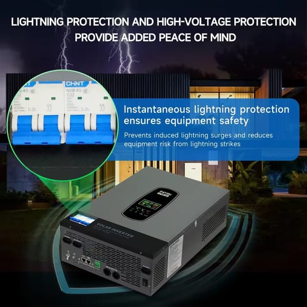 Solcelleinverter, ren sinuskurve, 48V system, MPPT laderegulator,6200W 42V