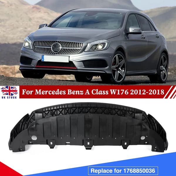 Front Bumper Under Tray, Holdbart ABS Plast, Perfekt Pasform til A Klasse W176,sort